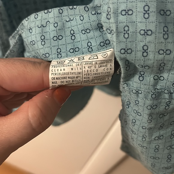 Vintage men’s salvatore ferragamo cotton button up dress shirt - Picture 9 of 13